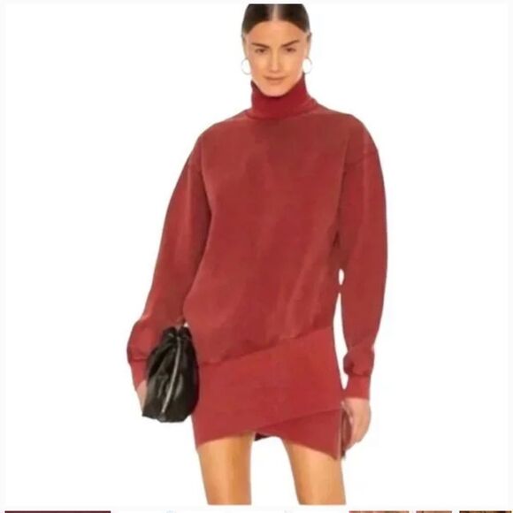 YOUNG FABULOUS AND BROKE Turtleneck Asymmetrical Sweater Side Zipper NWT Size S - Picture 2 of 14